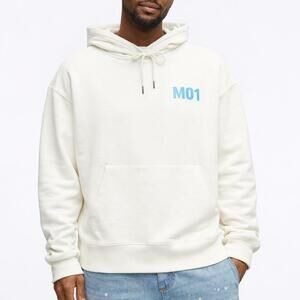 Mode of One Men's Long Sleeve Oversized MO1 Hoodie White Natural Large